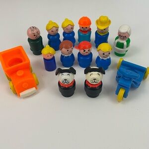 Vintage F-P Little People with Vehicles